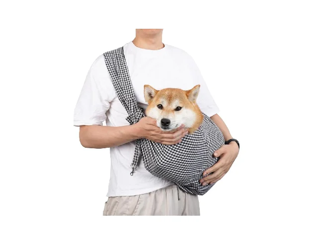 Foldable Small Dog Carrier Bag Adjustable Sling Shoulder Pet Travel Bag White Purse Pet Carrier (Suitable For Dog)