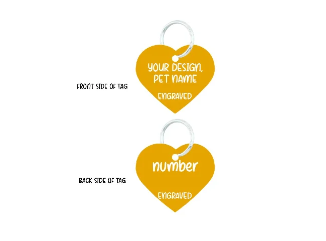 MACOS Heart Shape Pet Tag Embellished Dog Collar Charm