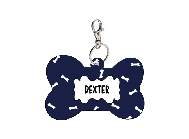 Bone Shape Collar Locket/Pendant for Dogs & Puppy -029 Info Engraved Dog Collar Charm (Multicolor, Bone)
