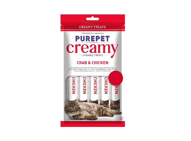 Creamy Lickable Treat Crab and Chicken Cat Treat (375 g, Pack of 5)