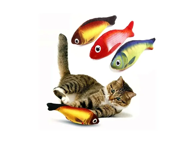 Catnip Fish Toys for Cats-Interactive Plush for Kitten Toy-Pack of 1 Nylon Plush Toy