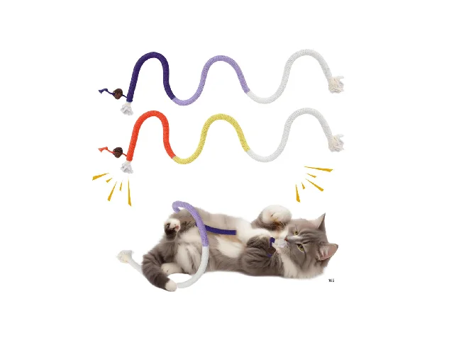 Catnip Rope Toys - 2-Pack Chew Toys for Cats - Sisal Rope for Teeth Cleaning Cotton Chew Toy