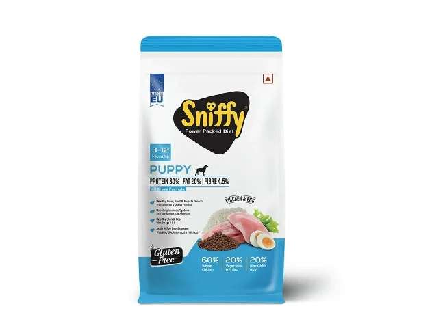 SNIFFY Puppy Power Packed Diet Chicken, Egg 0.8 kg Dry Young Dog Food