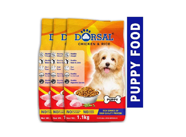 DORSAL DOG FOOD (PUPPY) Chicken, Rice 3.3 kg (3x1.1 kg) Dry Young Dog Food